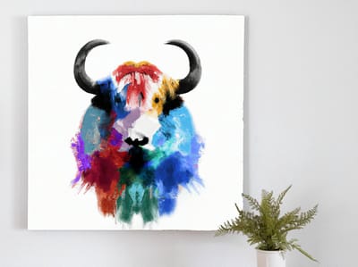 Jack the yak | Jack the Yak | Kunst - 20x20 centimeter op Dibond | Foto op Dibond