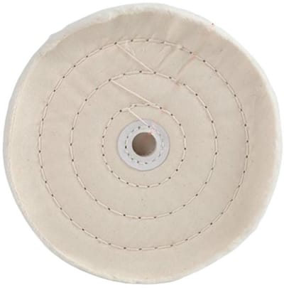 Katoenen polijstschijf - Polijstgereedschap - Diepe reiniging - 50 lagen flanel - 150 mm x 12 mm - Wit of geel