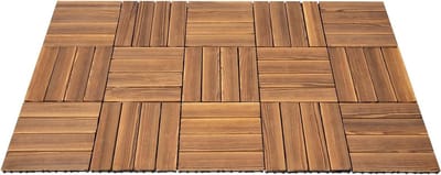 Houten Terrastegels - Hout Mozaiek - Buiten Leven Crereren - Carbonisatie Proces - 30 x 30 cm - Bruin