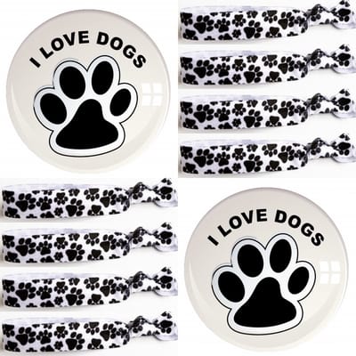 16-delige set met 8 honden armbanden en 8 magneten I Love Dogs - hond - armband - magneet - dog - hondenpoot