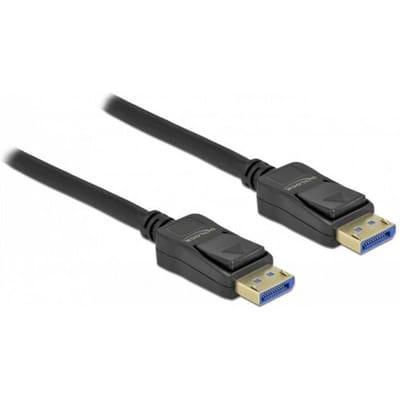 Delock 80264 DisplayPort-kabel DisplayPort Aansluitkabel DisplayPort-stekker 5 m Zwart 10K UHD, Vergulde steekcontacten, Afgeschermd (drievoudig)