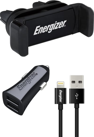Energizer CKITB2CLI3 Car Kit - 3.4A - 2USB - Air Vent Oplader - Incl. Lightning Kabel