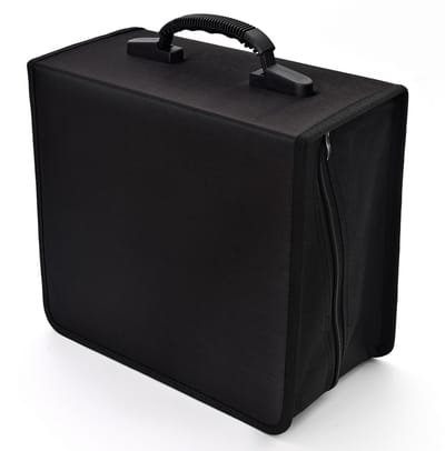 alavisxf xx CD-hoes, dvd-hoes met 432 capaciteit, robuuste rits-organizer voor filmmedia en map, portemonnee voor auto, thuis, kantoor, reizen (capaciteit 432, zwart) | CD DVD bindmiddel, draagbaar ha