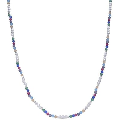 Luxenter Ketting van veelkleurig glas met rhodiumafwerking - Sury