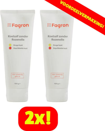 Fagron Koelzalf zonder Rozenolie - 2x100 gram voordeelverpakking