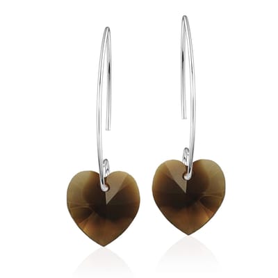 Montebello Oorbellen Pippa HZ59 - Swarovski Hart - 925 Zilver Gerhod. - Ø14mm - 40mm