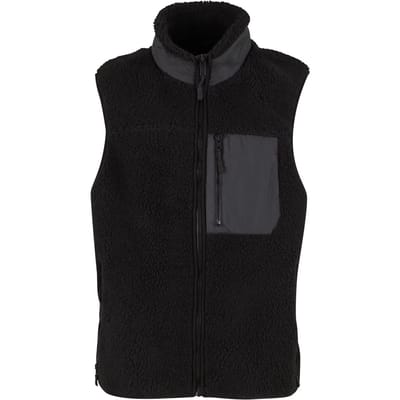 Urban Classics - Sherpa Mouwloos jacket - S - Zwart