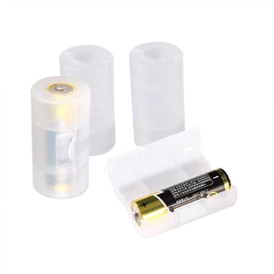 Dailygoody - Batterijadapter - AA naar C converter - 4 stuks - Wit - Praktische batterijoplossing - Geschikt voor diverse apparaten - Compact model