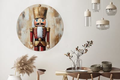 WallCircle - Wandcirkel - Muurcirkel - Kerst - Poppetje - Abstract - Aluminium - Dibond - 140x140 cm - Binnen en Buiten