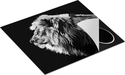 Chefcare Inductie Beschermer Gekleurde Leeuw - Abstract - Kleur - Zwart Wit - 60x50 cm - Afdekplaat Inductie - Kookplaat Beschermer - Inductie Mat