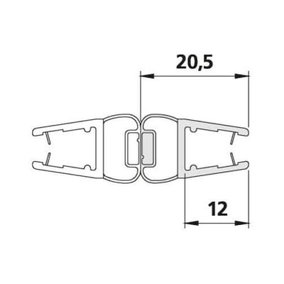 Kermi Atea replacement magnetic profile vertical 2534098