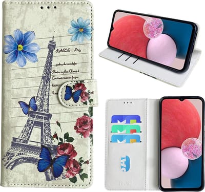 Hoesje geschikt voor Samsung Galaxy A13 4G Bookcase met Eiffel Toren /Parijs