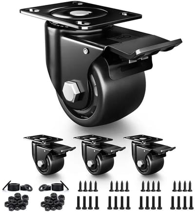 Steekwagenwielen Set - Zwenkwielen Zwaar - Meubels Verplaatsen - Dubbele Kogellagers - 76 cm - Kleur 1