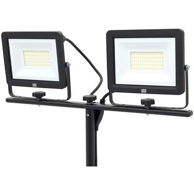HBM dubbele LED bouwlamp met statief 50W 4700 lm 5000K IP65 aluminium zwart
