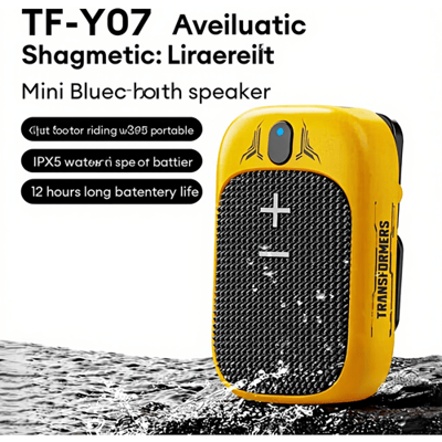 Transformers TF-Y07 Ultra Mini Draadloze Audio Fietsspeaker, Geel TF-Y07 Super Mini Draadloze Speaker, Geel