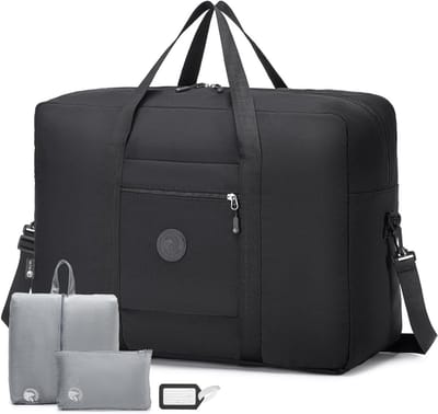 Grote 45L uitvouwbare reistas voor handbagage 55x40x20, waterdicht en lichtgewicht sporttas voor weekendjes weg, geschikt voor mannen en vrouwen