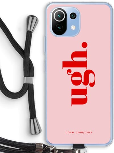 Case Company® - Hoesje met koord geschikt voor Xiaomi Mi 11 Lite hoesje met Koord - Ugh - Telefoonhoesje met Zwart Koord - Bescherming aan alle Kanten en Over de Schermrand