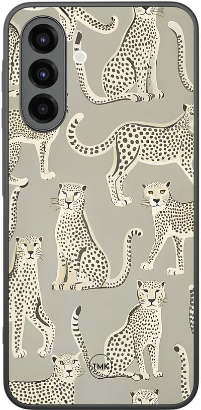 Hoesje geschikt voor Samsung Galaxy A26 - Cheetah chic - Beige - TPU case - Print - Hardcase zwart telefoonhoesje