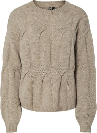 Pieces Trui Pcjenna Ls O-neck Cable Knit Noos B 17158924 Greige Dames Maat - M