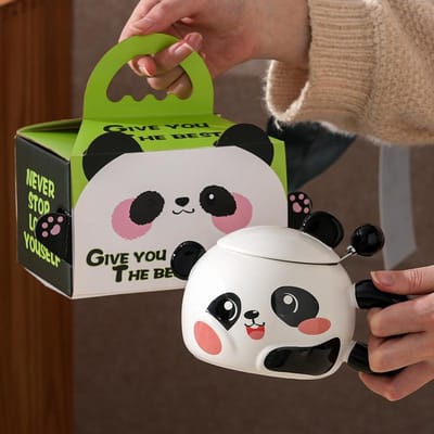 Creatieve Leuke Panda Keramische Kop Thuis Grote Capaciteit Kantoor Koppels Waterbeker Souvenir Cadeau Hoge waarde Mok [400ml]