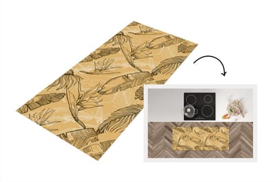 Keukenloper - Loper keuken - Bladeren - Zomer - Tropisch - Hawaii - 120x50 cm - Keukenloper vinyl