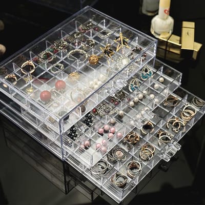 Oorbellen Opbergdoos met 3 Laden - Transparante Sieraden Organizer met 72 Compartimenten voor Dames