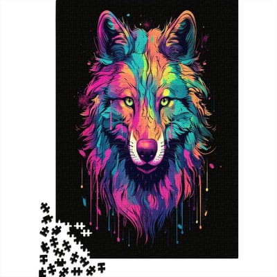 Wolf Puzzel voor volwassenen, 1000 stukjes, veeleisende mini-puzzel voor volwassenen, kunstwerk Jigsaw, puzzel voor familie, spel, woondecoratie, 1000 stuks (75 x 50 cm)