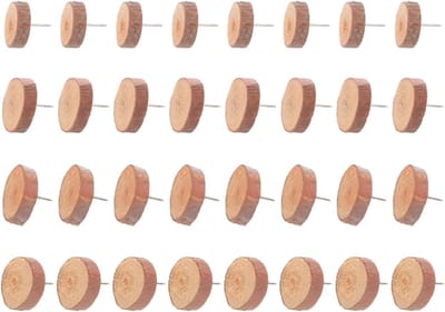 Houten Punaises - Decoratieve Speldjes - Documenten Bevestigen - Handig Kopontwerp - 40 Stuks - Bruin