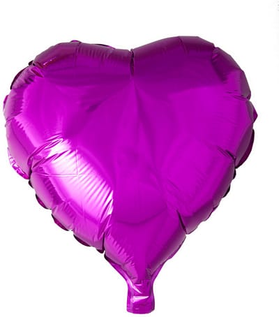 Folieballon 18'' Hartvormig Hard ( Donker ) Roze - Feest Folie Ballon Helium Versiering Decoratie Hart Hartje Ballonnen