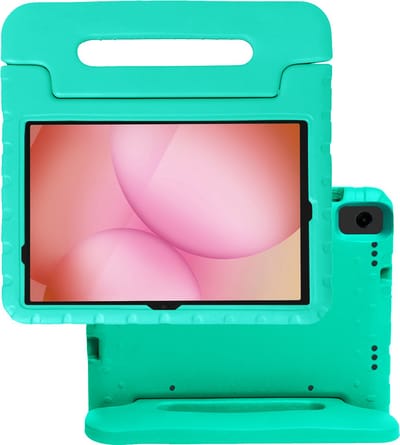 Hoes - Geschikt voor Samsung Galaxy Tab A11 Plus - Kinderhoes Shockproof Bumper - Kidsproof Case - Tablet Hoesje - Kinder Hoes Cover - Turquoise
