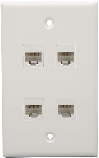 4 Poorten Ethernet Muurplaat Cat6 Keystone Jack RJ45 Inline Koppeling Vrouwelijk Vrouwelijk Wit .