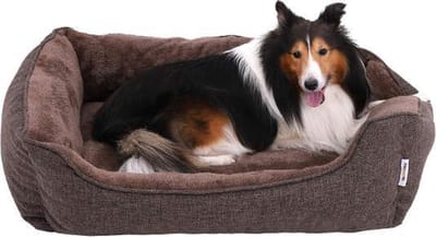 MIRA Home Hondenkussen - Kussen - Duurzaam - Wasbaar - Bruin - 90x75x25