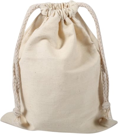 Set van 2 Katoenen Opbergzakken met Koord, 30x40cm, Ideaal voor Thuis, Organiseren en Opslaan
