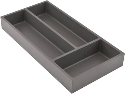 Connect lade-opbergsysteem bestekbak 3 vakken basisschaal groot - kunststof donkergrijs zilver - 400 mm - html - 2287.90. bestekbak 47 deep