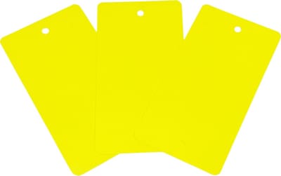 Kortpack - PVC labels - 120mm x 65mm - Geel - 1000 Stuks per verpakking - Schrijfbaar - Met 2 ponsgaten - (021.0027)