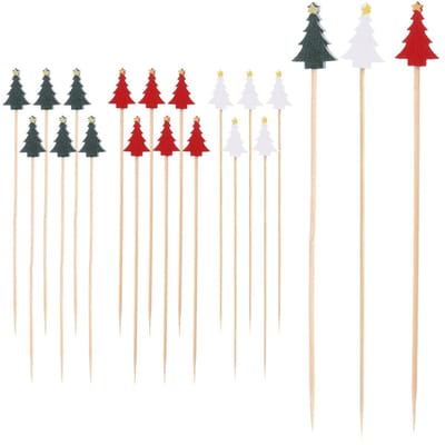 Cocktailprikker Bamboe Kerstboom 13 cm 20 stuks - Cocktail Prikker - Snack Spiesjes