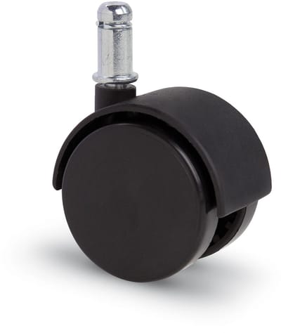 Meubelwiel met kap 50mm Nylon dubbel hard met stift 11x22mm