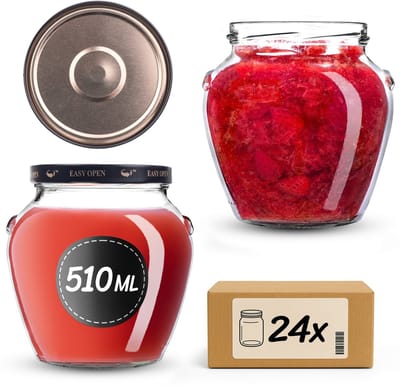 KADAX Inmaakpotten 510 ml fi82 Zwart/Goud 24 stuks