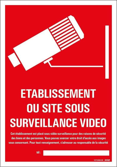Pickup bord panneau 23x33 cm Combi - Site sous surveillance video