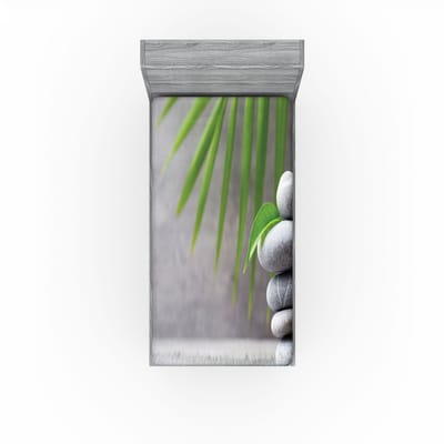 ABAKUHAUS rok hoeslaken, Spa thema therapie en massage, zacht stof beddengoed rondom elastiek, 90 x 200 cm, meerkleurig