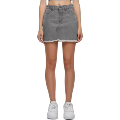 Urban Classics - Heavy Mini Denim Korte rok - Taille, 33 inch - Grijs