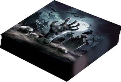 Fiestas Guirca Halloween/horror begrafenis servetten - 24x - zwart - papier - 33 cm - Tafeldecoratie