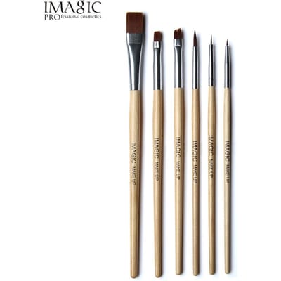 Ensemble de 6 pièces IMAGIC Maquillage Visage Corps Peinture Colorée Pinceaux en Bois Outils de Peinture Art Cosmétique beige
