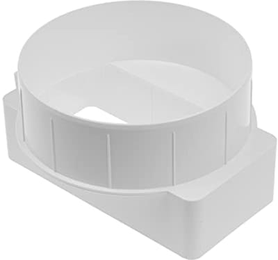 Rechthoekige ventilatie connector 110 x 55 mm naar rond 100 mm - short horizontale buisinlaat