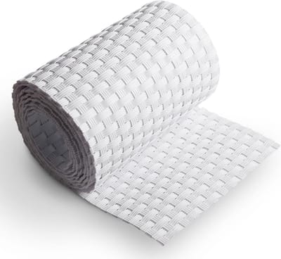 Witte Polyrattan Scheidingsstrips voor Dubbelstaafmat Hekwerk 19 cm Hoog
