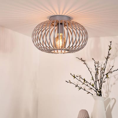 Lucide MANUELA - Plafonnière (Plafondlamp) - Ø 39,5 cm - 1xE27 - Grijs