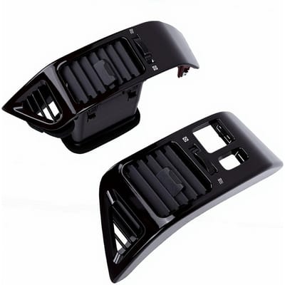 Panneau de garniture de grille d'aération de tableau de bord Cadre de sortie d'aération ABS Remplacement pour Mitsubishi Pajero 2000 2006 Noir noir