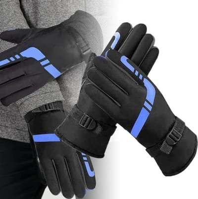 Winterhandschoenen voor volwassenen, geschikt voor hardlopen en fietsen, unisex, zwart, ademend en warm