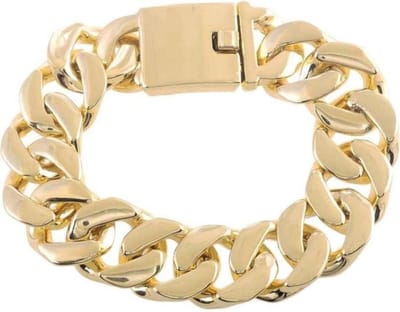 Behave - armband goudkleur breed design - krachtige look - nikkelvrij