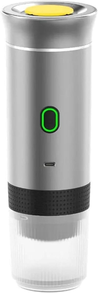 Draagbare Koffiezetter - Espresso Machine USB - Reizen en Camping - Draadloos Verwarmen - 100 ml - Zilver